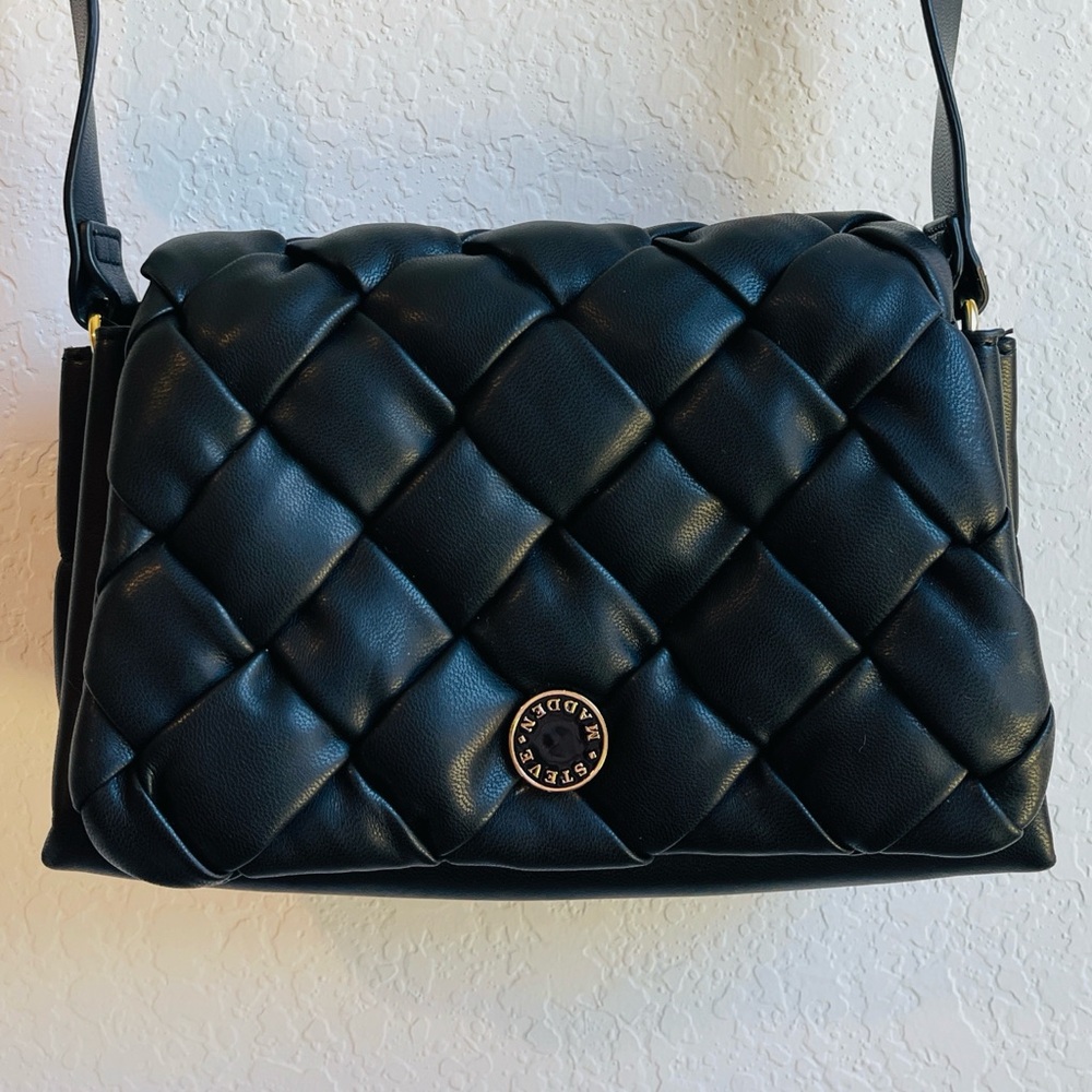 Small Black Quilted Crossbody Bag